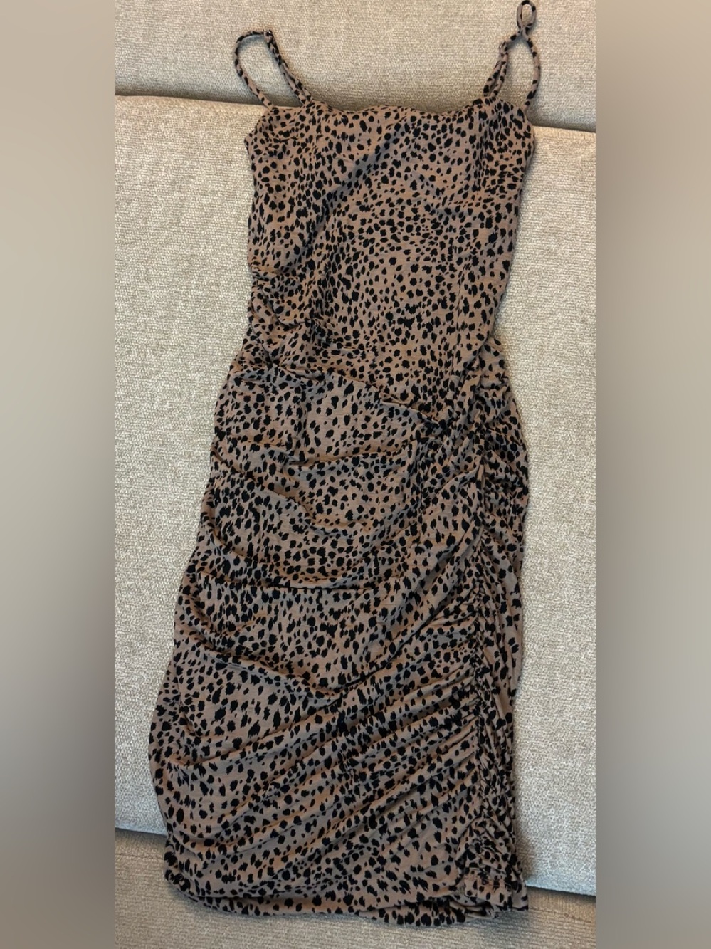 Windsor Brown and Black Leopard-Print Mini Dress, Size Small